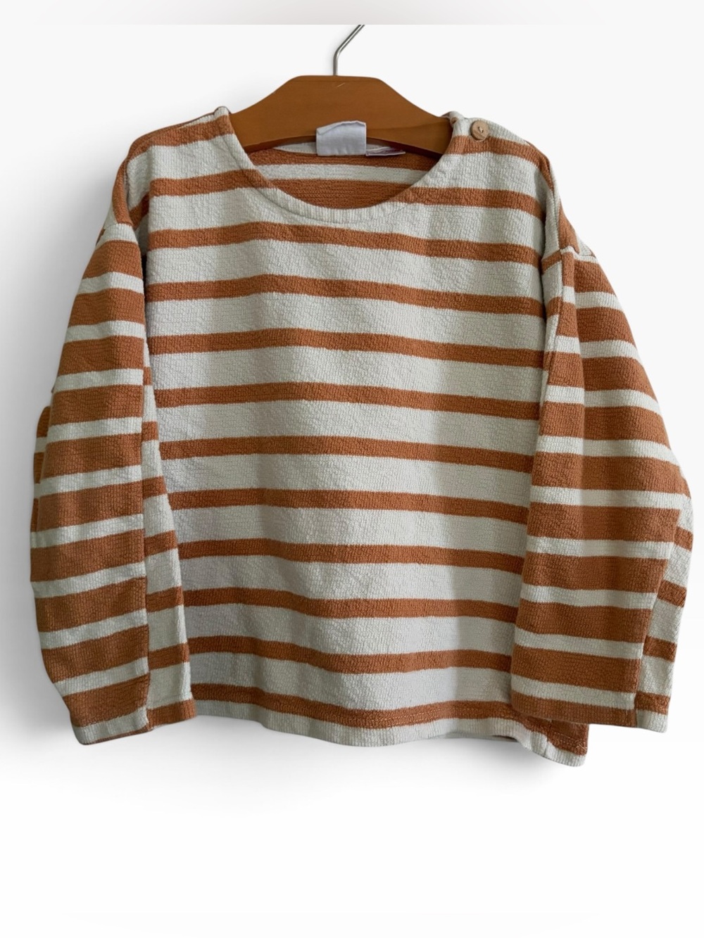 Zara Kids neutral stripe long sleeve top